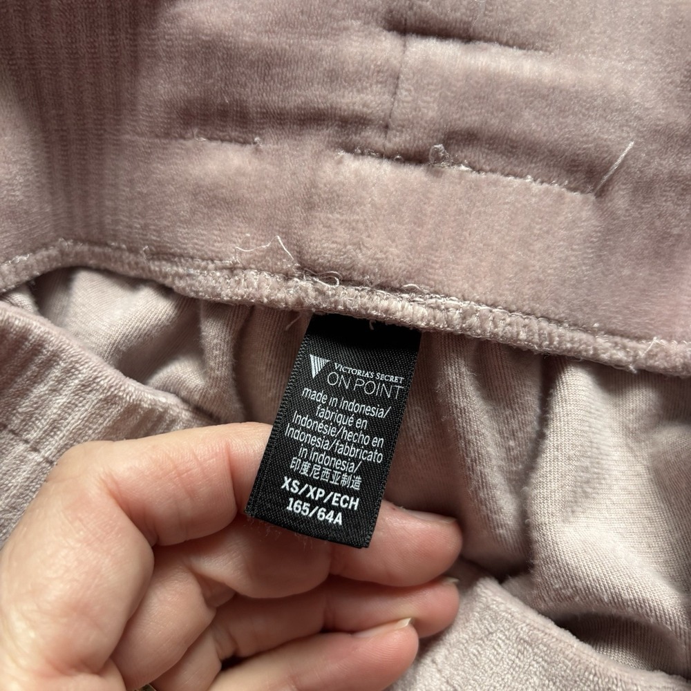 Victoria's Secret On Point Tracksuit Jogger‎ Pants XS Velour Ribbed Cozy Lounge - Picture 3 of 9